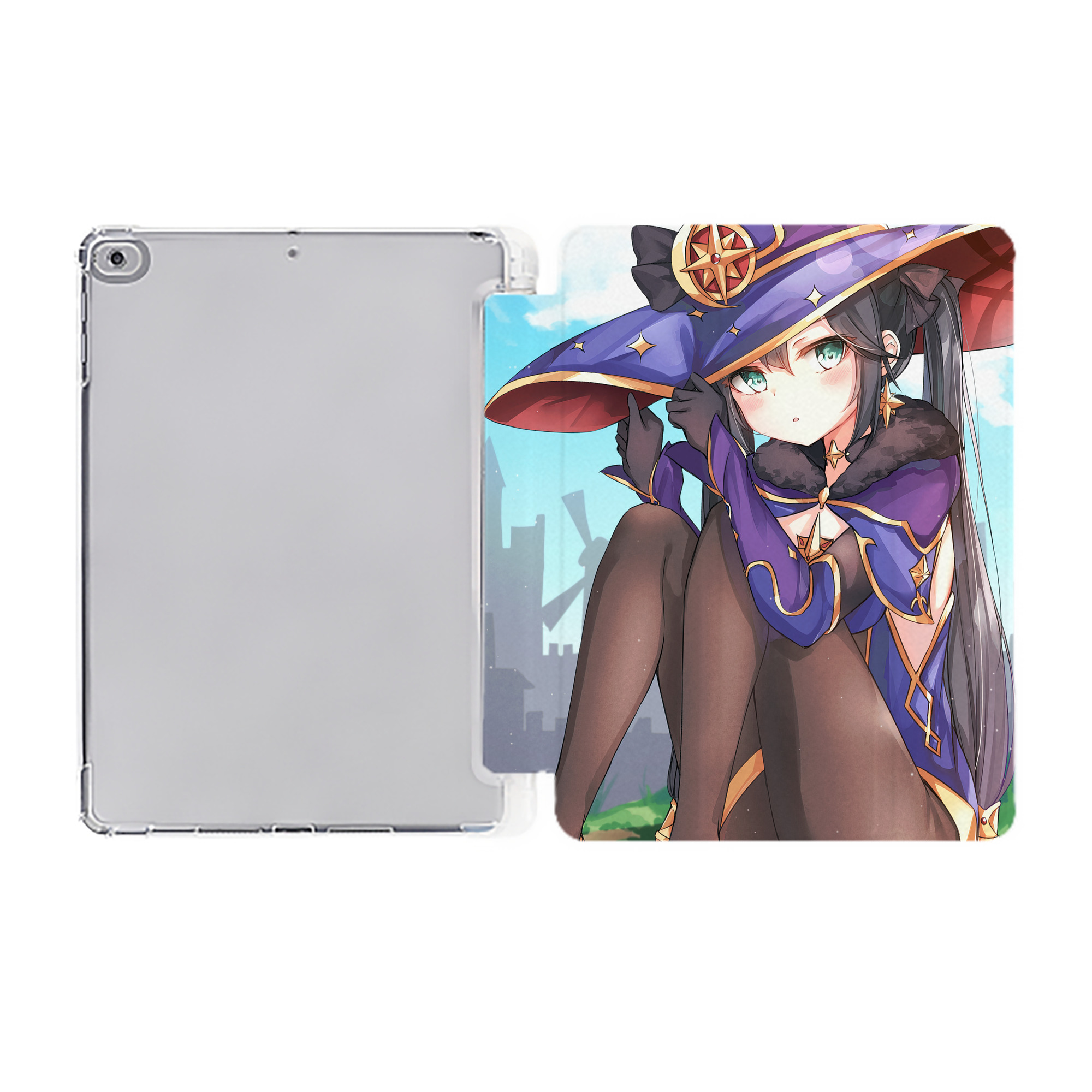 げんし神 genshin IPad ケース ペン収納付き 三つ折りスタンド PUレザー×シリコン 対応機種9.5/10.5/10.9インチ